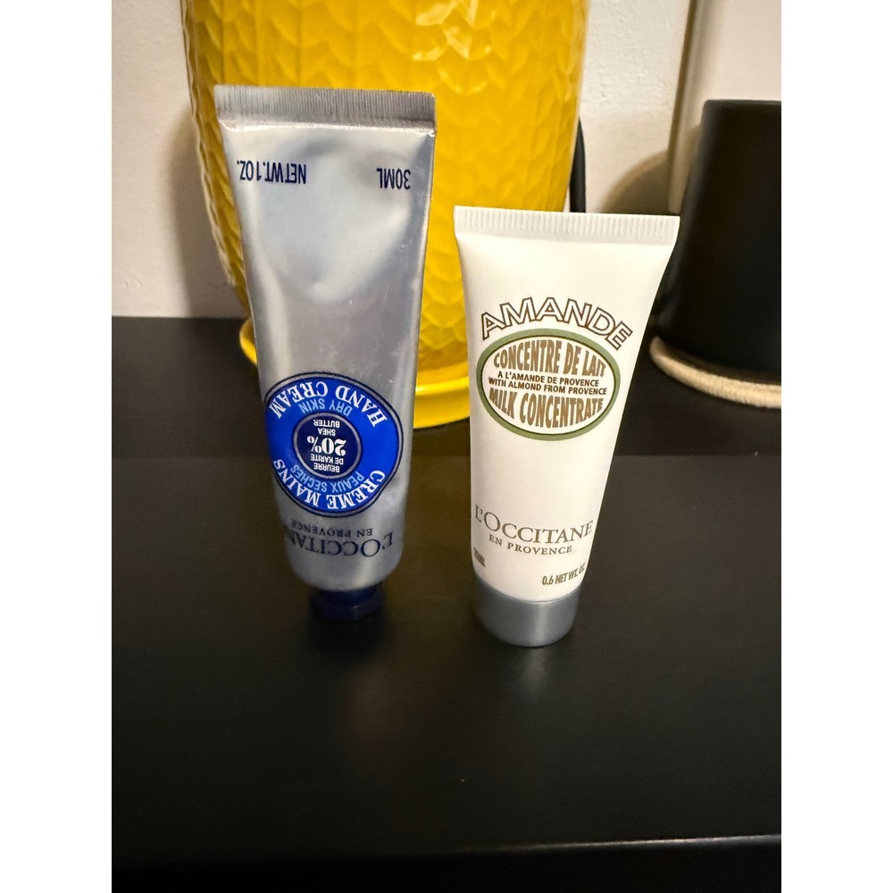 L'Occitane Shea Butter Hand Cream 1oz & Amande Milk Concentrate 0.6oz Duo